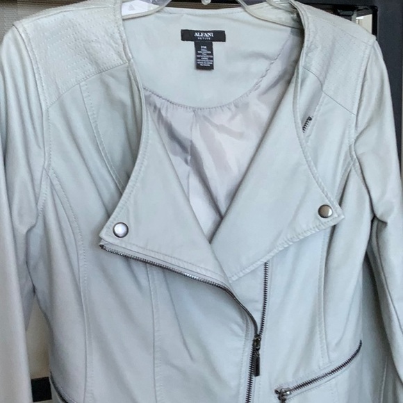 🌹NWT Alfani Petites Pleather Jacket Petite Medium - Picture 1 of 10